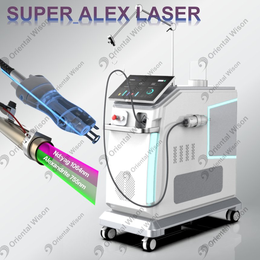 Alexway Depilazione laser ad alessandrite ND YAG Laser a impulso lungo per la rimozione dei pigmenti vascolari Attrezzatura di bellezza