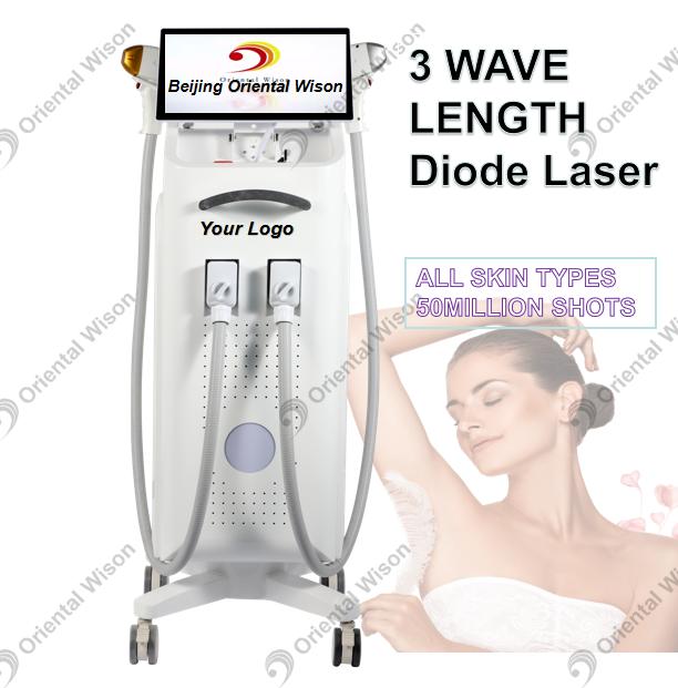 Beijing Oriental Wison 2000W Android 755 808 1064nm Diodo Laser TEC Raffreddamento Miglior Laser per depilazione